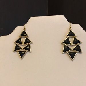 Black and Gold dangle earrings